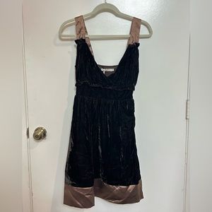 hazel NWT Brown Velvet Sleeveless Mini Dress